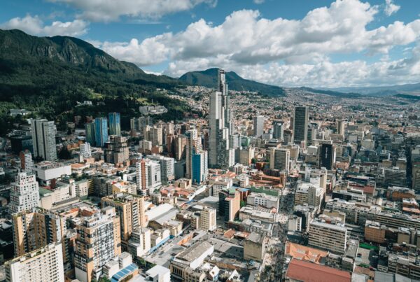 buildings near mountain