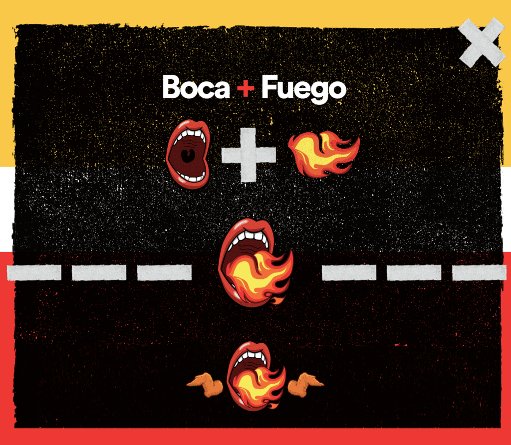 Boca de Fuego's logo composition
