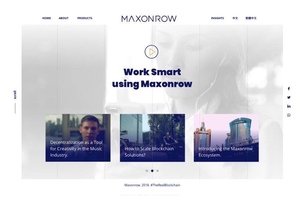 Maxonrow's website interface 3