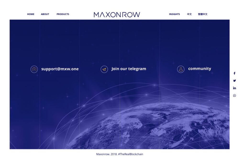 Maxonrow's website interface 2