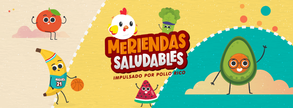 Meriendas Saludables - Facebook cover with characters